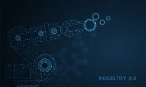 Robotic futuristic hud background. concept of automatization, machinery, robotic technology, industrial revolution and artificial intelligence. physical system icons ,Internet of things network,smart.